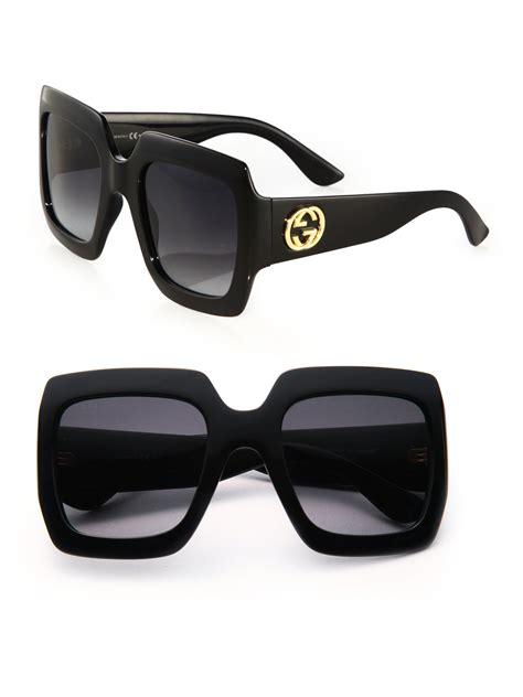 gucci havana transparent eyeglasses|Gucci 54mm oversized square sunglasses.